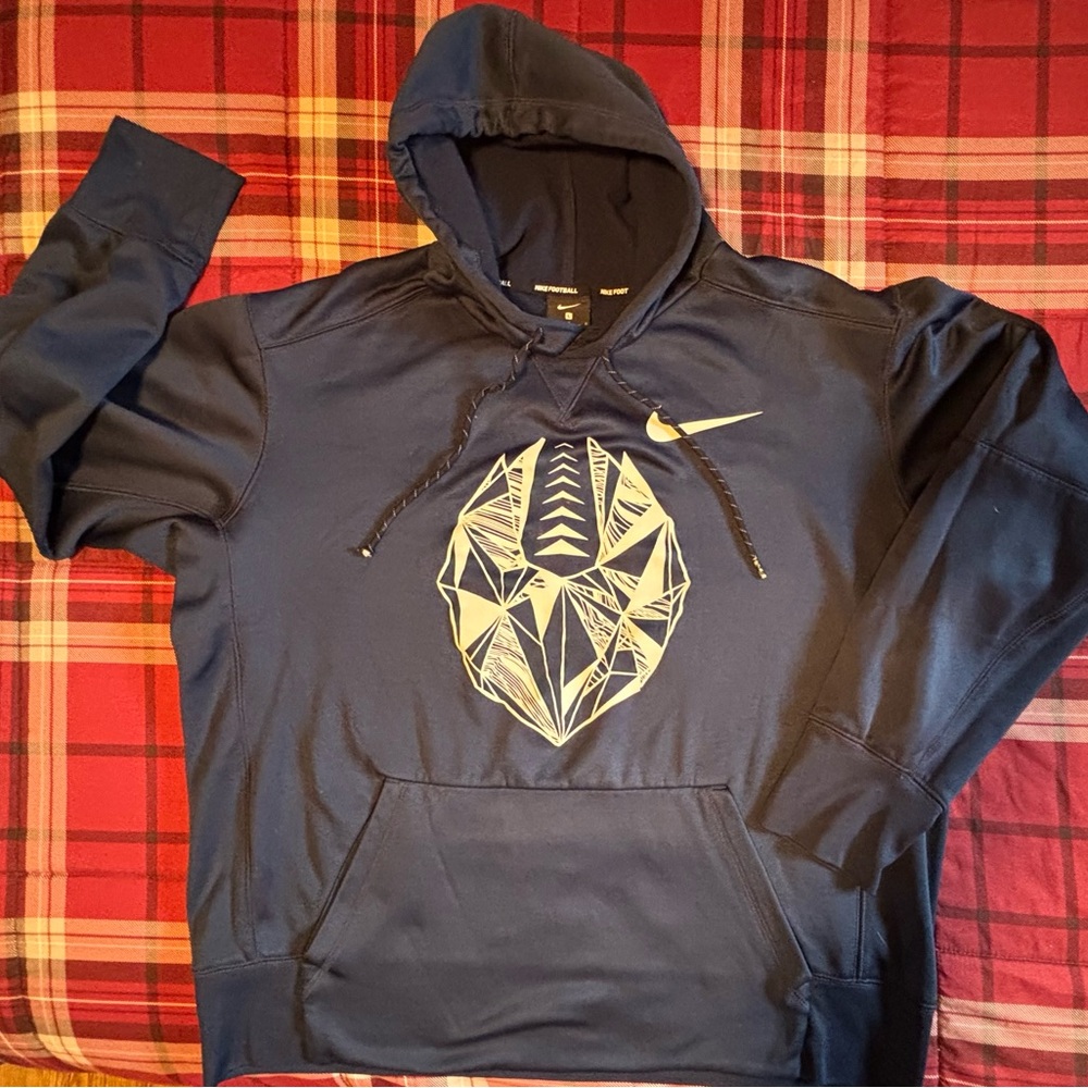 Nike Football Men's Dark Blue Graphic Hoodie